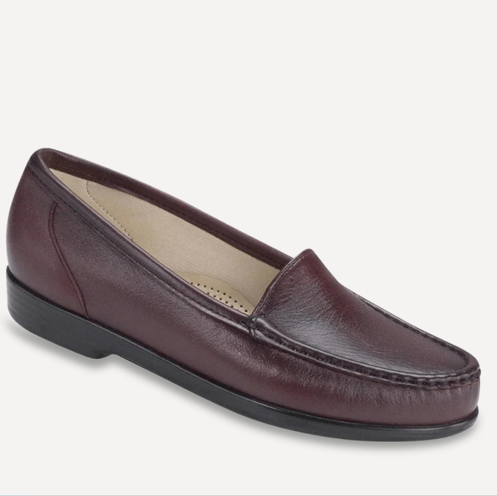 SAS Simplify Tripad Everyday Loafer Antique Wine Leather Slip On Women Size 5.5M